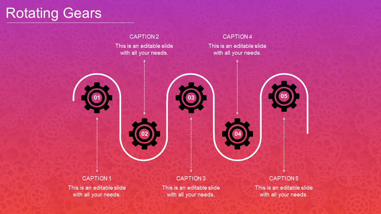 Creative Rotating Gears In PowerPoint-Gradient Background